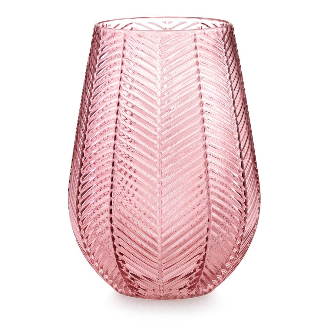 Vase glas oval Vitoria pudderlyserød AmeliaHome
