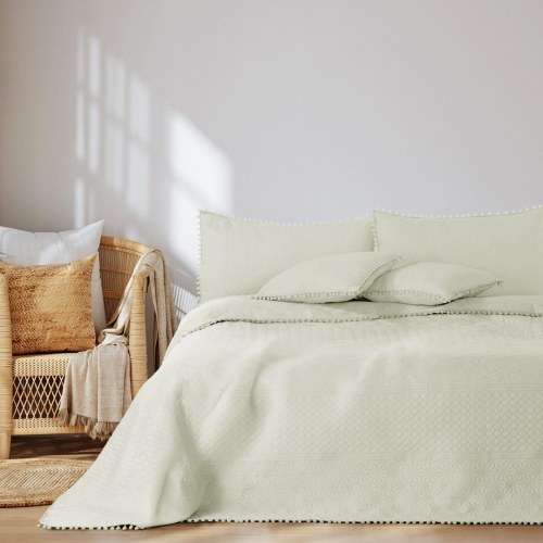 Sengetæppe - AmeliaHome Meadore, creme, mikrofiber 220×240