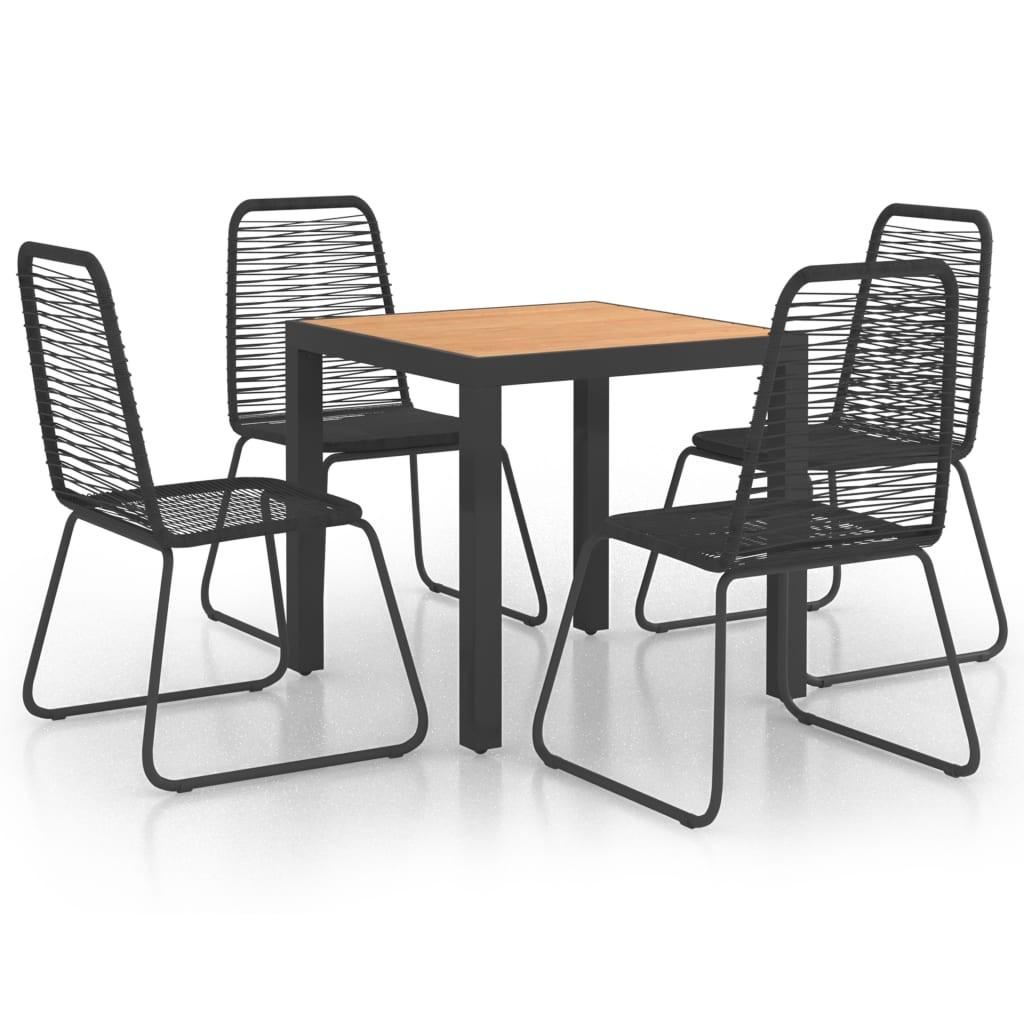 Spisebordssæt Til Haven 3 Dele Polyrattan - 4 / Sort og brun / 79 cm bordlængde