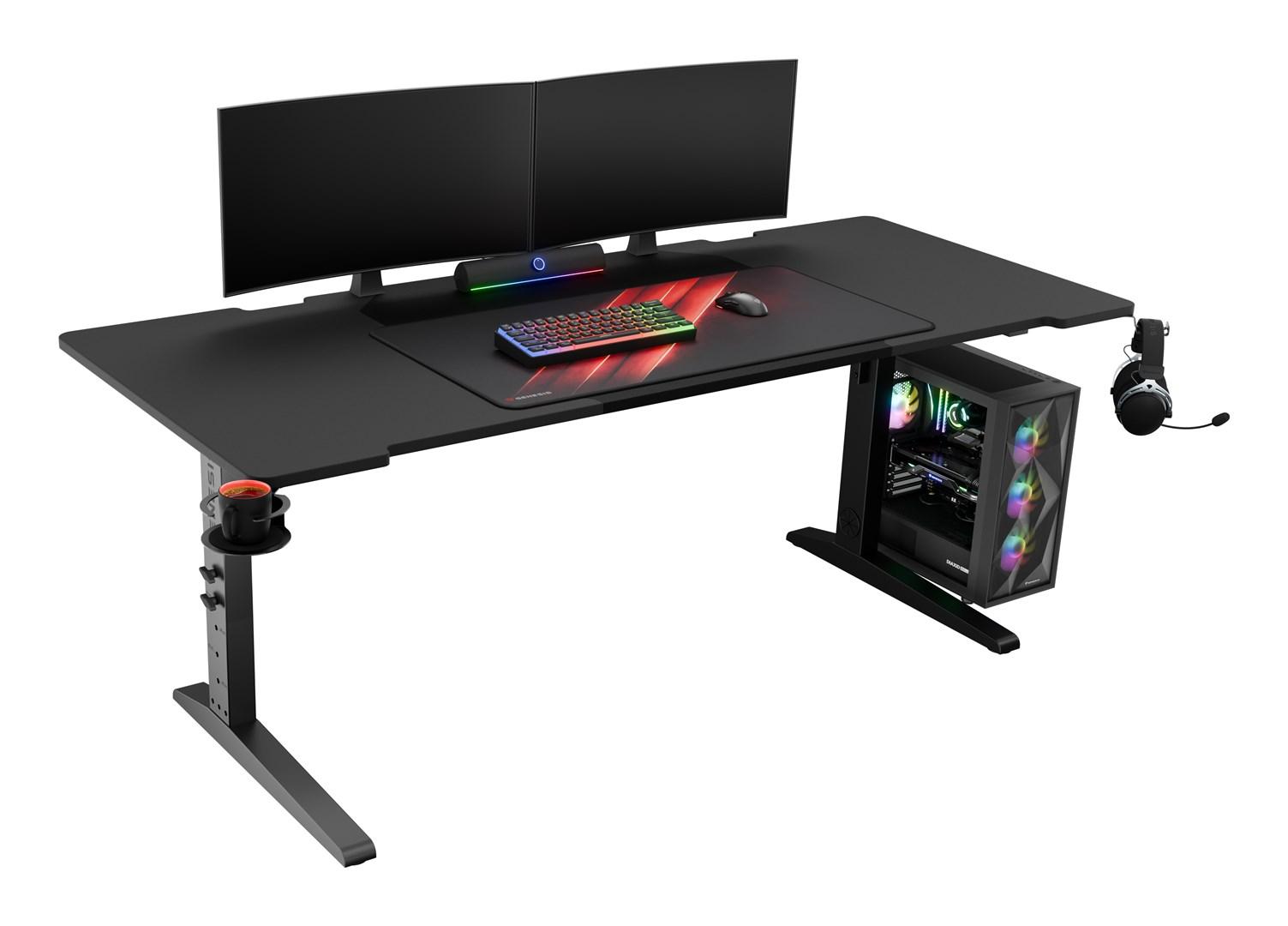 Genesis Holm Modular - desk - rectangular - anthracite black Gamer Bord