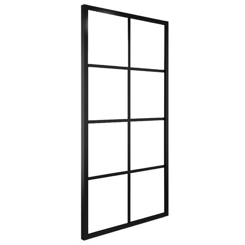 Skydedør m. monteringssæt 90x205 cm aluminium og sikkerhedsglas