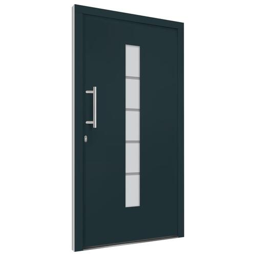 Hoveddør 110x210 cm aluminium og PVC antracitgrå