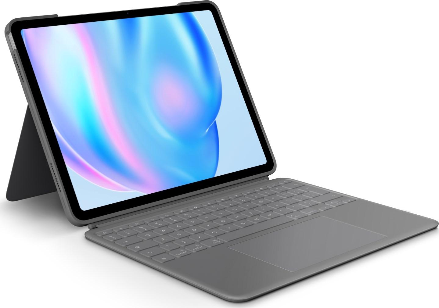 Logitech Combo Touch - Tastatur og folio-kasse - med trackpad - bagbelyst - Apple Smart connector - QWERTY - US International - oxford-grå - for Apple 13-inch iPad Air (M2, M3)