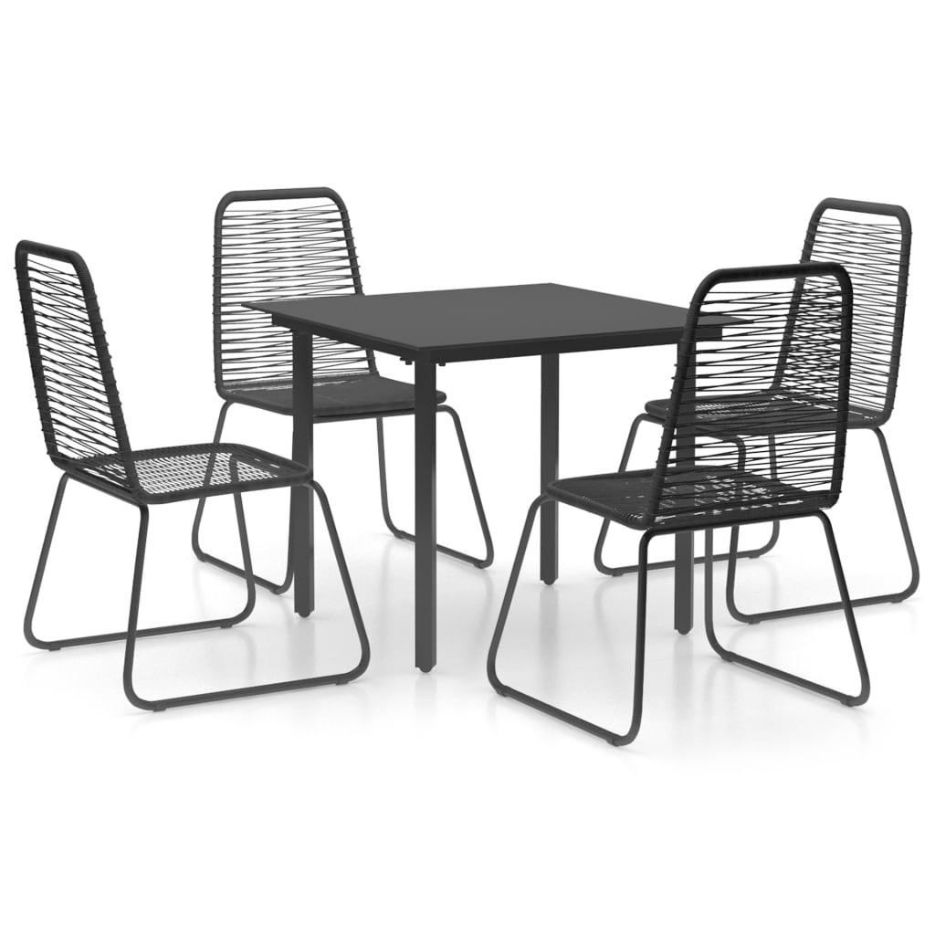 Spisebordssæt Til Haven 3 Dele Pvc-Rattan - 4 / 80 cm bordlængde