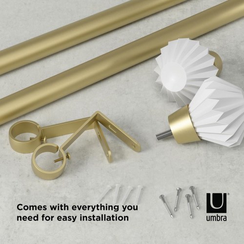 Gardinstang sæt Umbra Pleat – guld