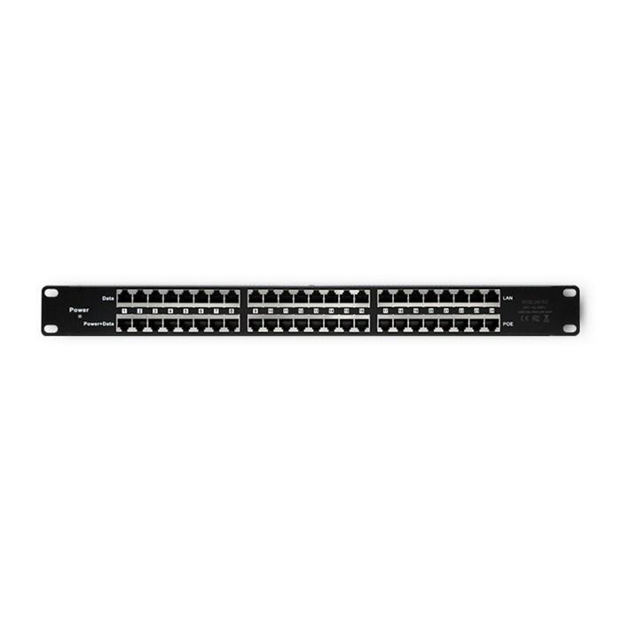 Patchpanel 24-porte Passive PoE injektor 48 V – Qoltec, sort billede