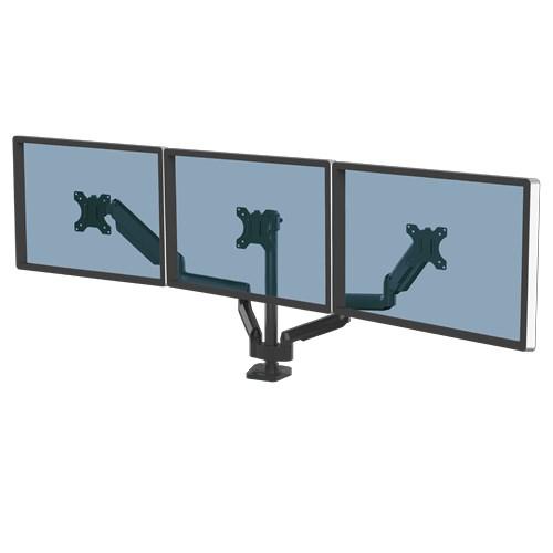 Skærmarm til 3 skærme - Fellowes Platinum Series, 27"/7 kg, sort billede