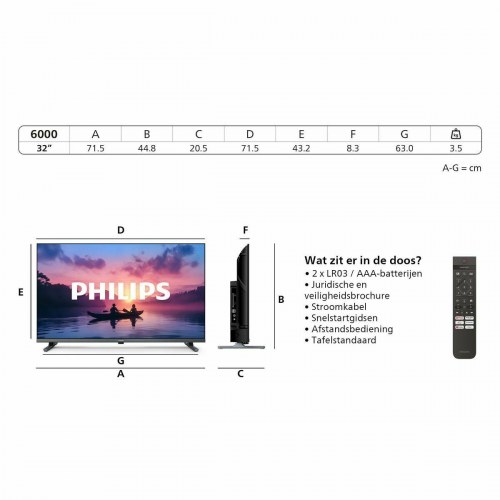 Smart TV Philips 32" 32PFS6000 - Full HD LED HDR