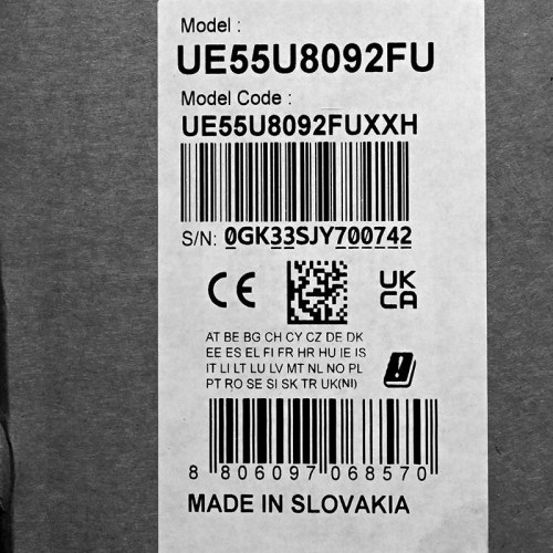 4K TV Samsung 55" UE55U8092FU – Ultra HD Smart TV (sort)