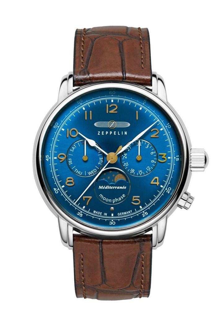 Armbåndsur Zeppelin Mediterranee 42 mm - herreur med blå skive