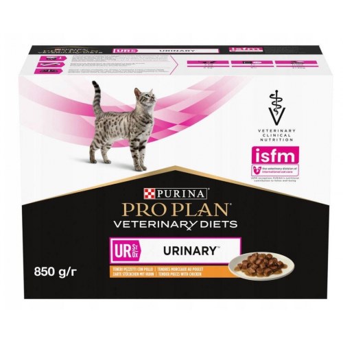 Vådfoder til kat – Purina Pro Plan Veterinary Diets UR St/Ox Urinary Chicken, 10×85 g