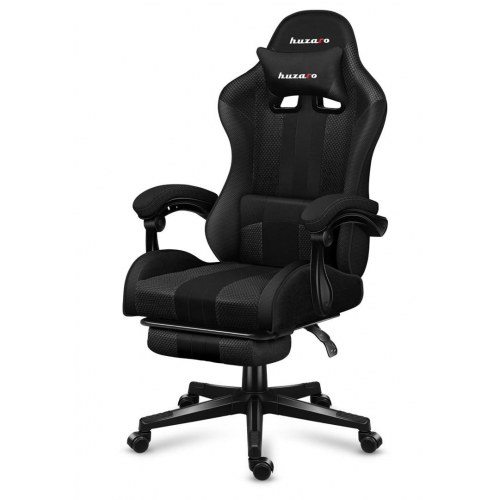 Gamerstol huzaro Force 4.7 Carbon Mesh – sort stof, fodstøtte