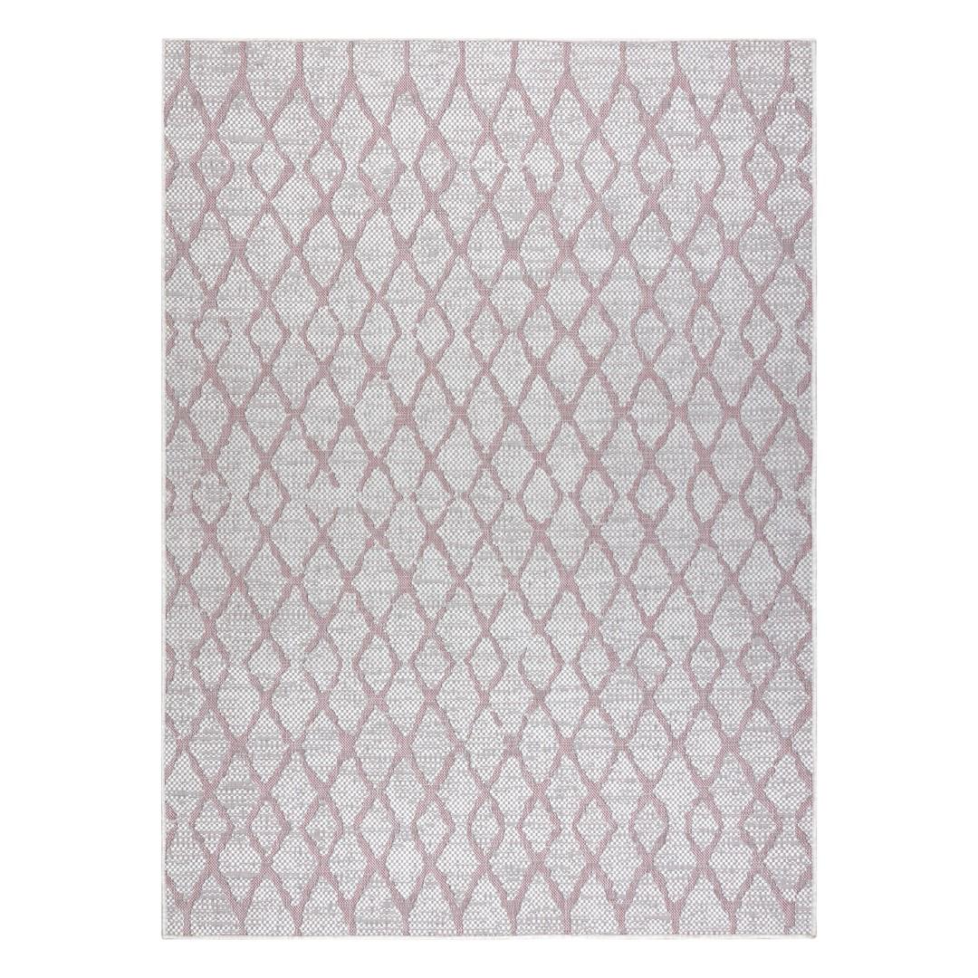 Gulvtæppe Hakano Vinea Grid - creme/pudderrosa 120×170 cm