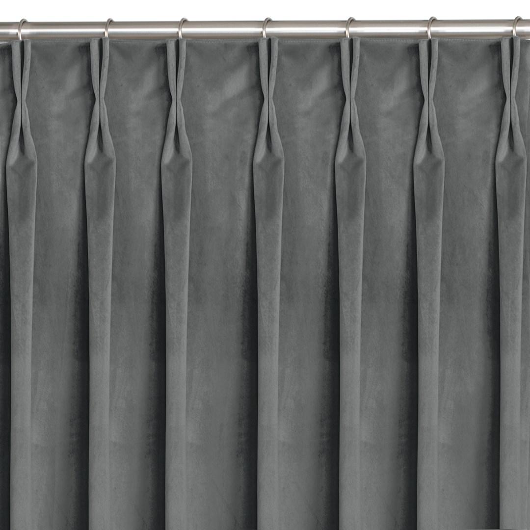 Mørklægningsgardin HOMEDE VILA - grafit fløjl 135×245 cm, klassisk med Flex 9,5 cm