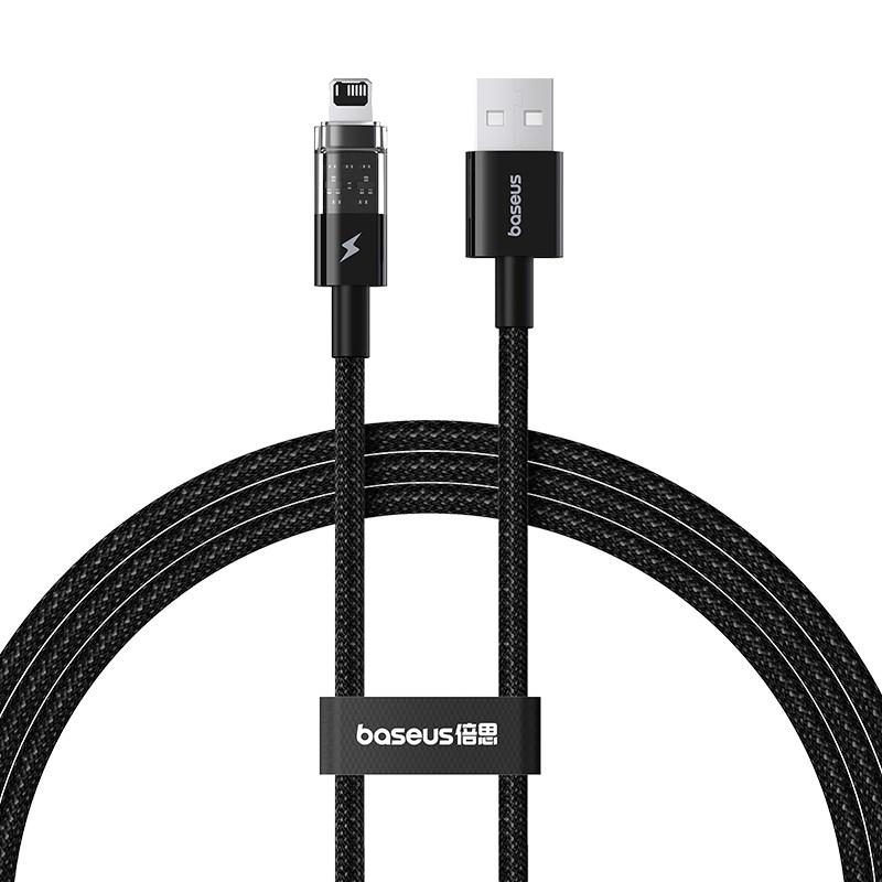 USB-kabel til iPhone Baseus Gem 2,4 A hurtig opladning 1 m – sort