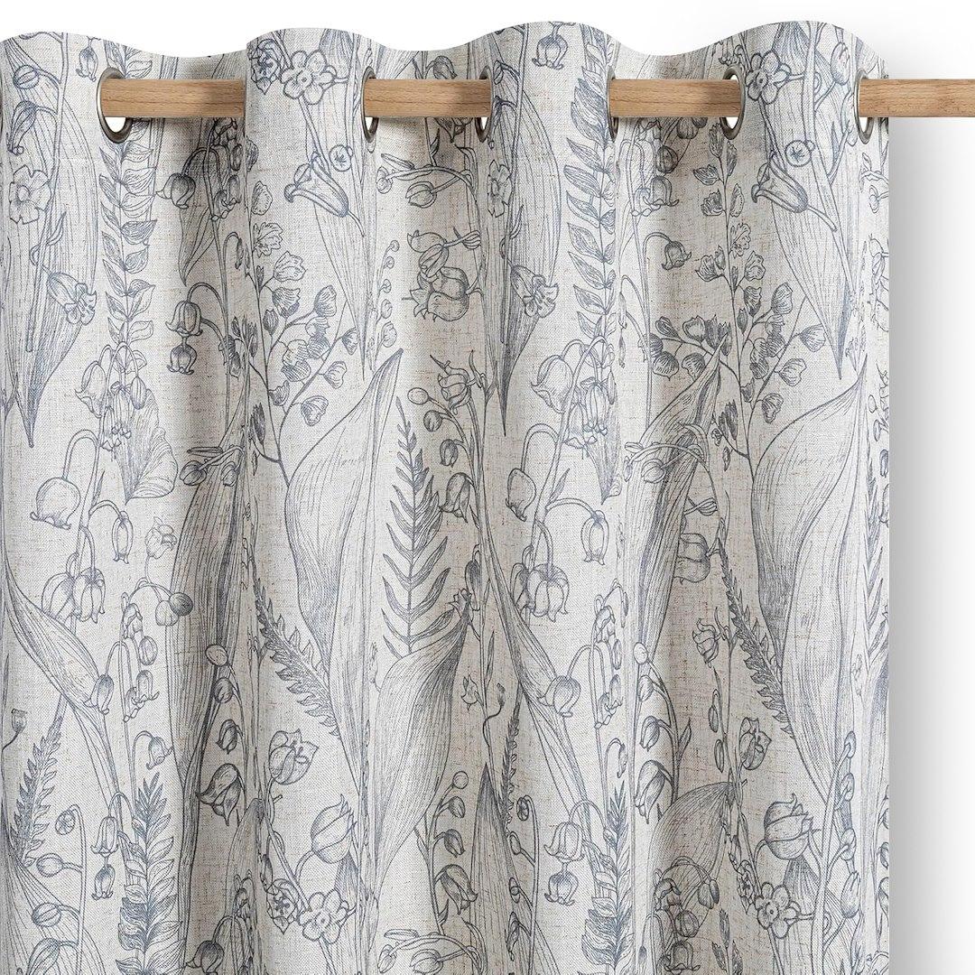 Gardin med øskner RESTILO Selvetia - grå vintage, 135×250 cm