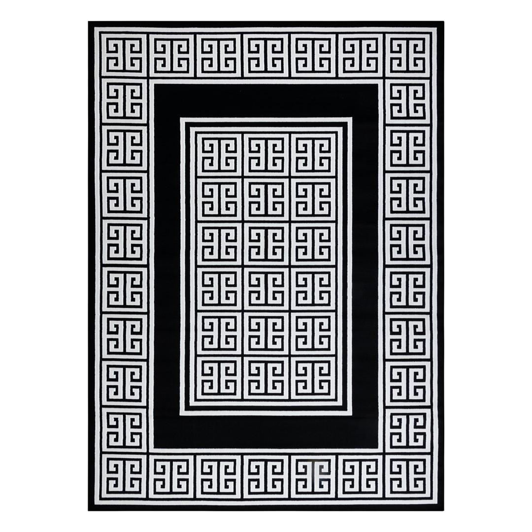 Gulvtæppe løber Hakano Mosse Greek 70×200 – sort/creme