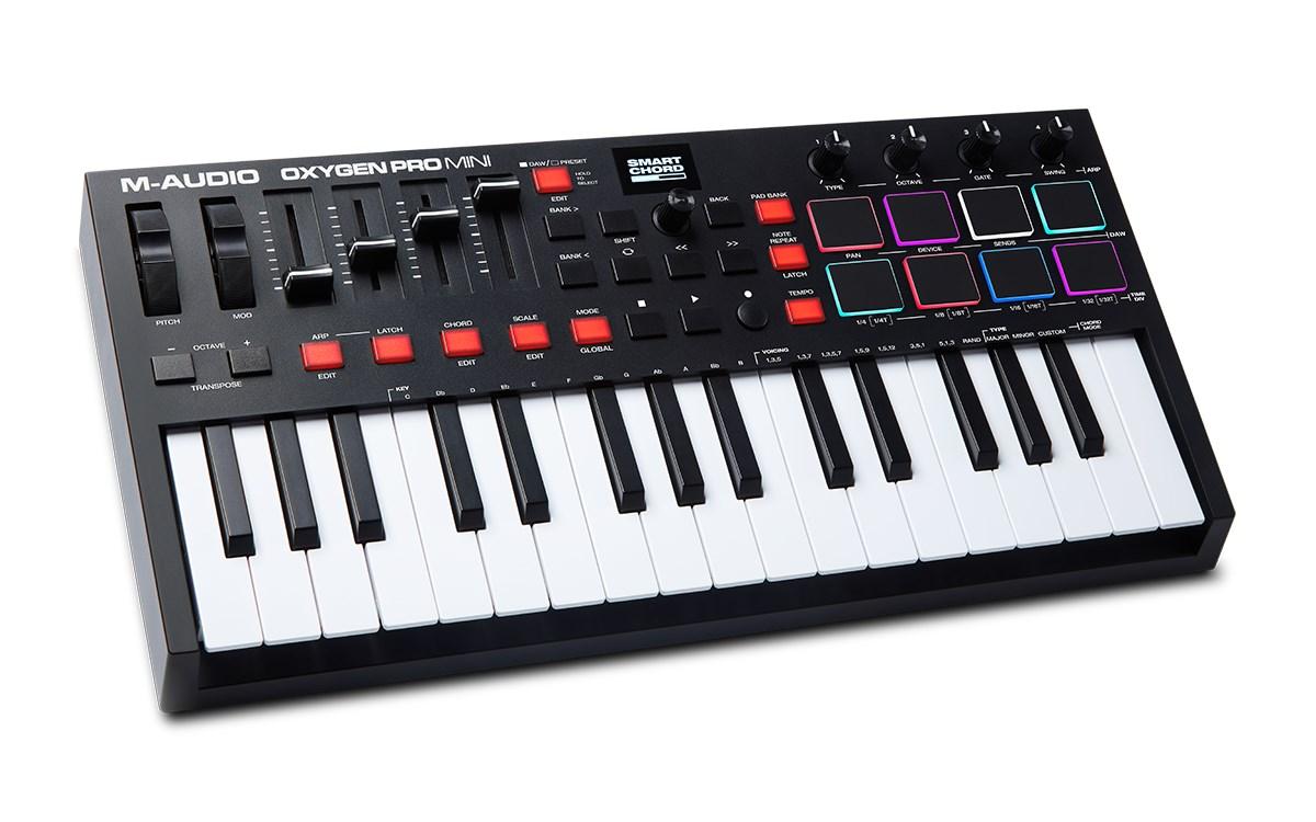 MIDI-keyboard M-Audio Oxygen Pro Mini - 32 tangenter, OLED, USB billede