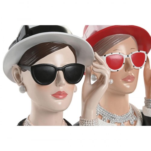 Dekorationsfigurer - dame, sort/rød, 17,5 × 14 × 27 cm (2 stk)
