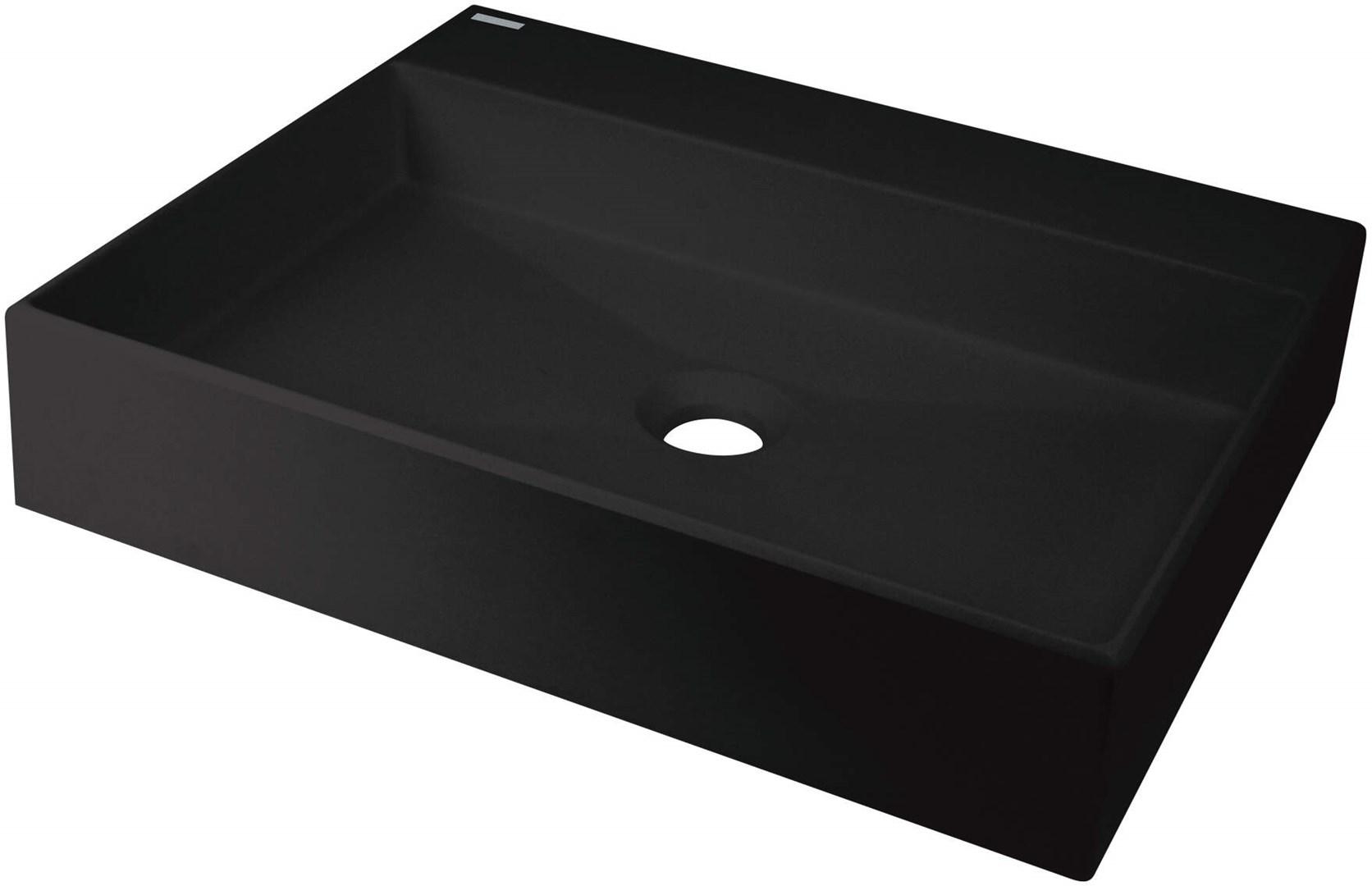Håndvask til bordplade i granit, deante - 50 × 40 cm med plads til armatur