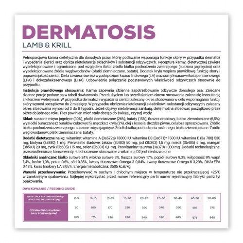 Hundefoder tørfoder - VetExpert Veterinary Diet Dermatosis Lamb & Krill 2 kg