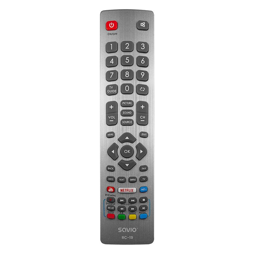 Fjernbetjening til tv - Savio RC-19 universal erstatningsfjernbetjening til Sharp Smart TV
