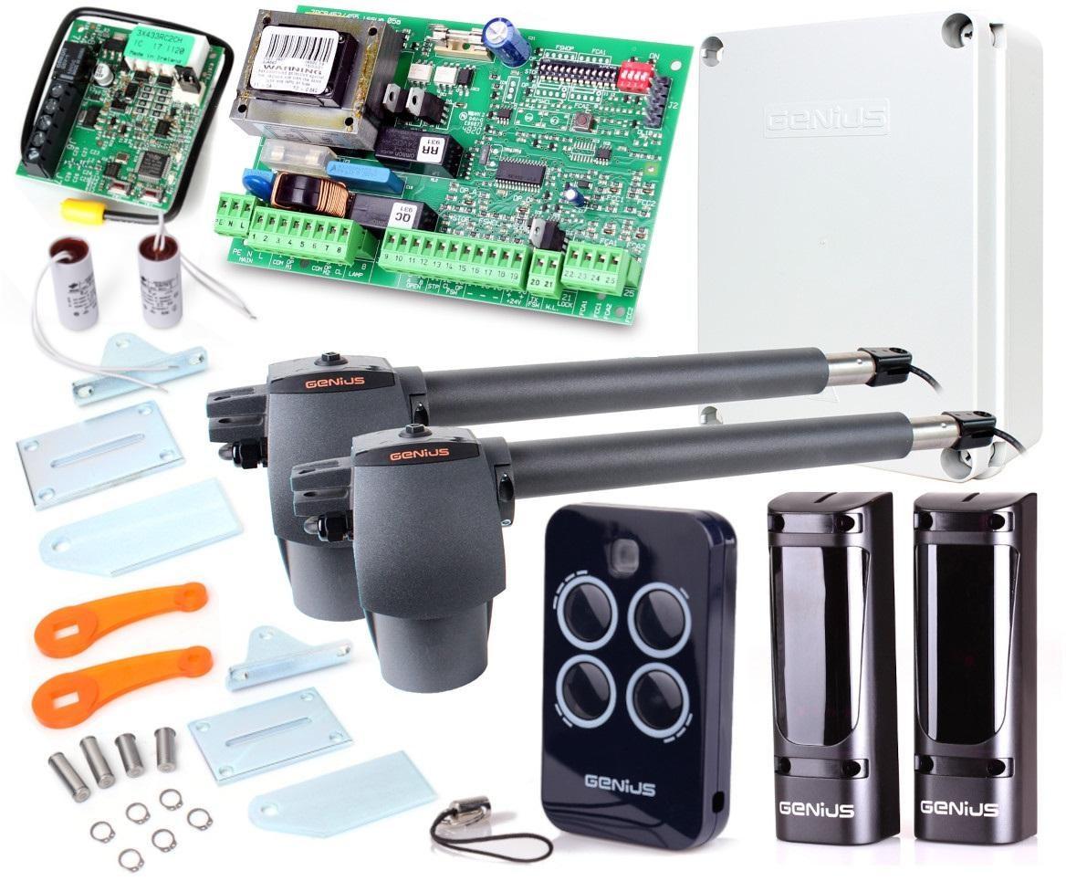 Portautomatik Genius G-Bat 400 kit til dobbeltfløjede porte op til 8 m