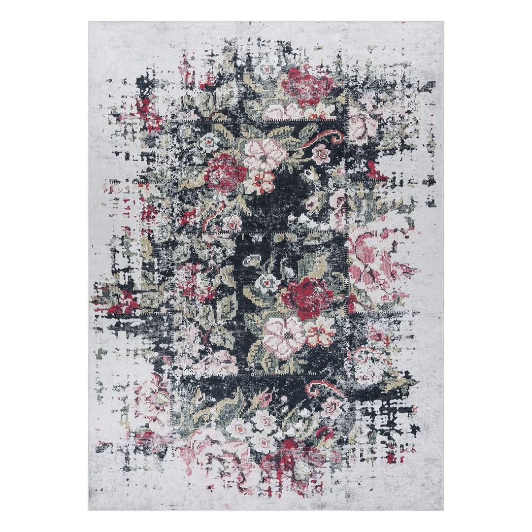 Gulvtæppe Hakano Arlen Flowers - hvid, abstrakt, 160×220 cm
