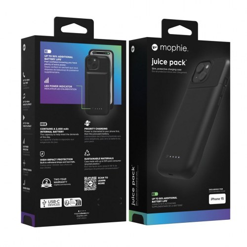 Powerbank-cover til iPhone – mophie Juice Pack 6,1" (sort)