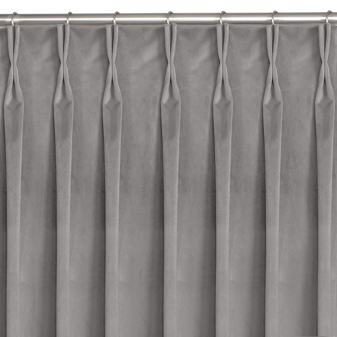 Mørklægningsgardin grå 135×300 - HOMEDE VILA fløjl, klassisk, Flex 7,5 cm