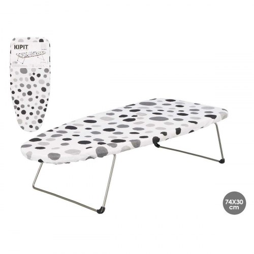 Kipit strygebræt til bord - hvid/sort med prikker, metal (6 stk.)