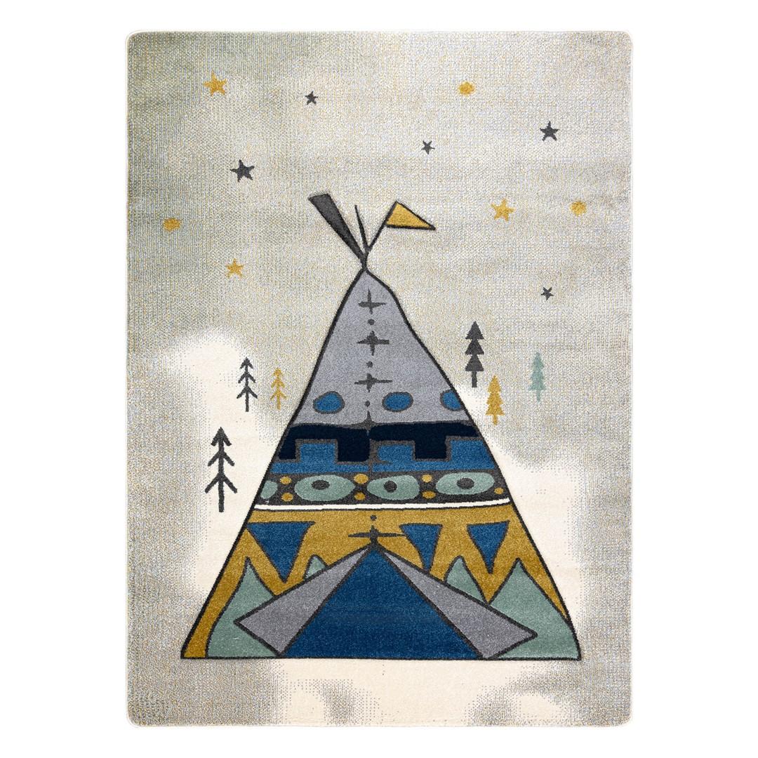 Gulvtæppe til børneværelse Hakano Tinies Tipi - grå 160×220