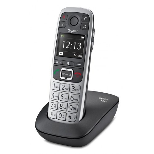 Fastnettelefon DECT - Gigaset E560, opkalds-ID, sort/sølv