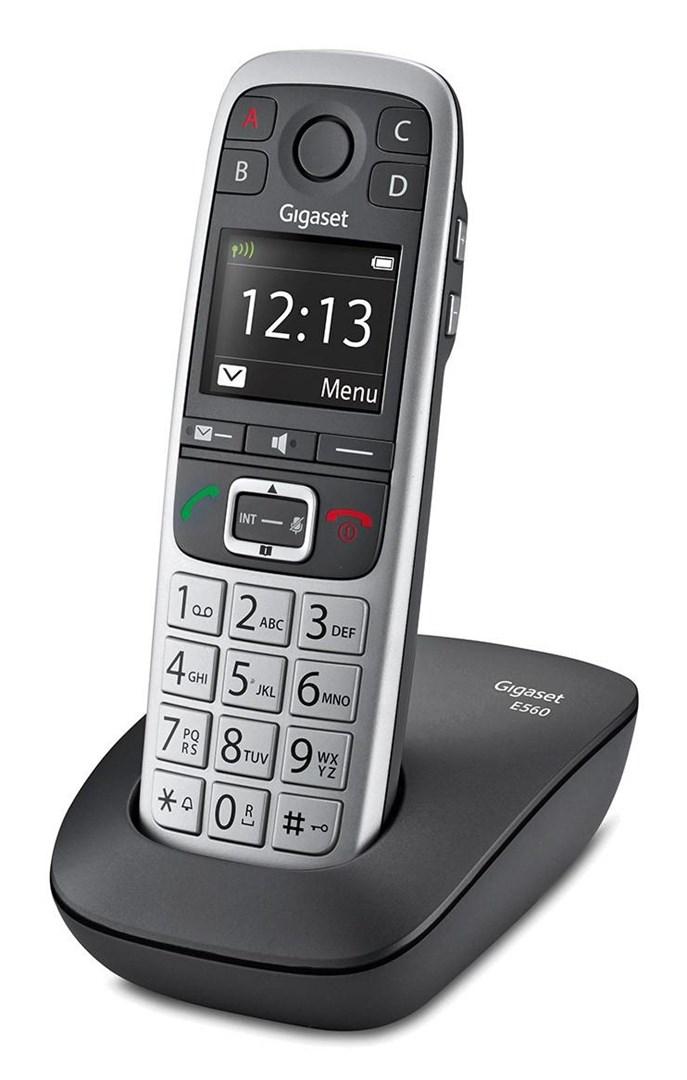 Fastnettelefon DECT – Gigaset E560, opkalds-ID, sort/sølv billede