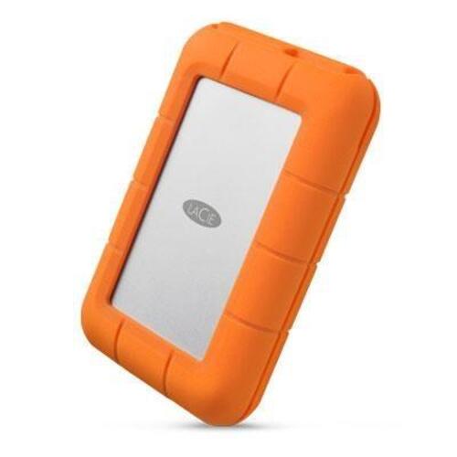 Ekstern harddisk LaCie Rugged Mini 1 TB, 2,5", 5400 rpm, Micro‑USB B 3.2 Gen 1 – orange/sølv