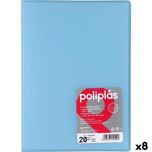 Mappe med lommer Grafoplas Poliplás A4 - Blå (8 stk.)