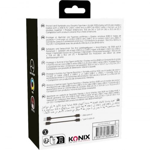 KONIX LED displayboks til samlerobjekter - multifarvet lys