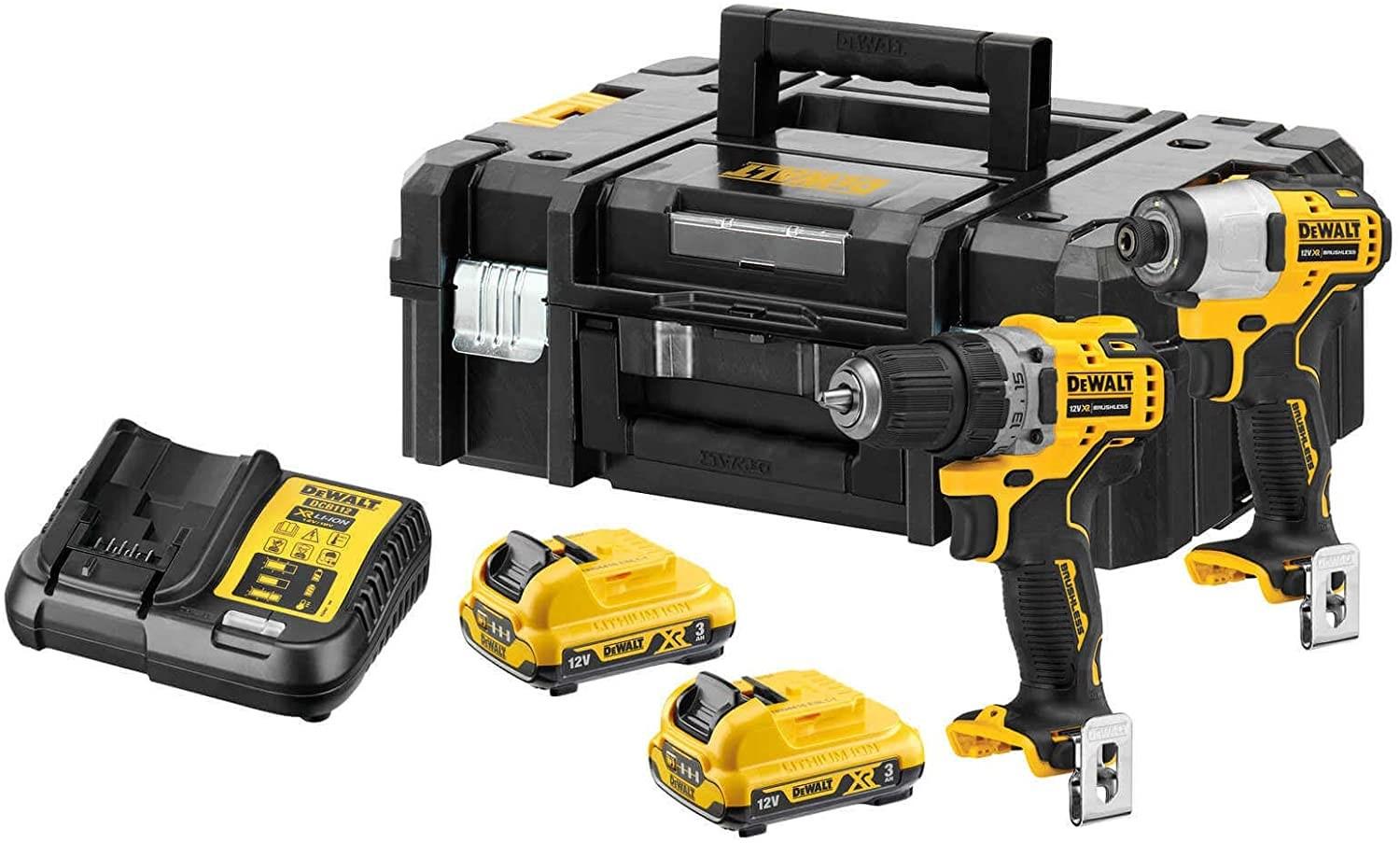 Bore-/skruemaskine sæt 12 V - DeWALT DCK2110L2T-QW, sort/gul billede