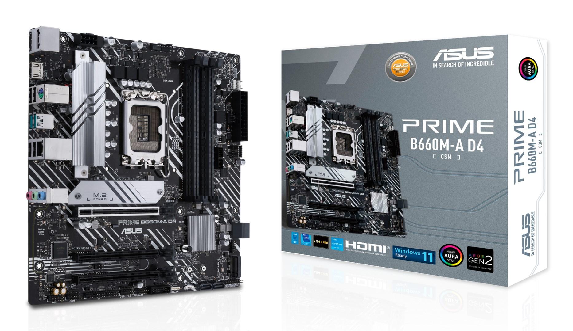 Bundkort ASUS Prime B660M-A D4-CSM - Intel B660, LGA 1700, micro ATX billede