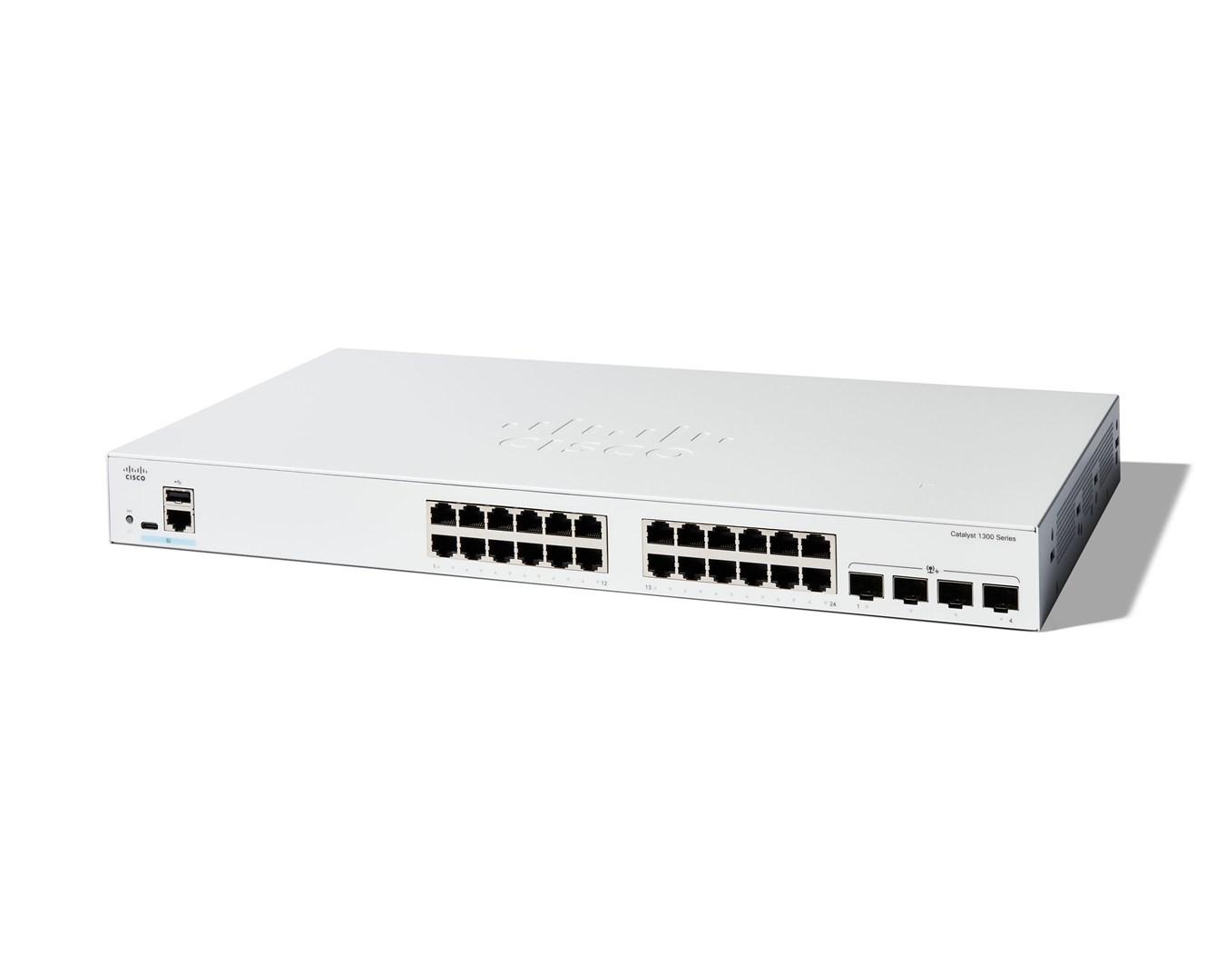 Netværksswitch Cisco Catalyst 1300-24T-4X - administreret, 24x Gigabit, 4x 10G SFP+ billede