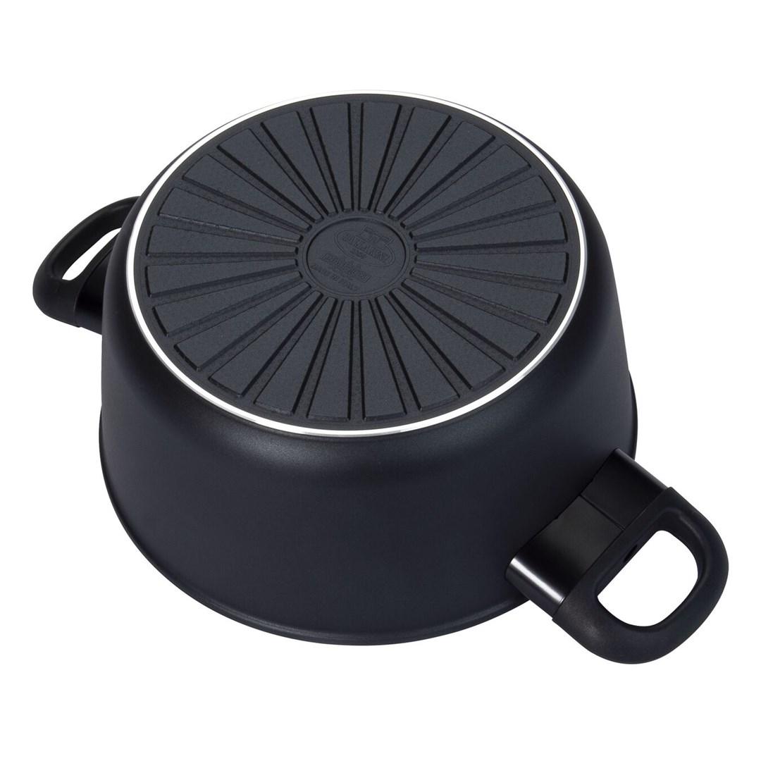 Gryde 24 cm med glaslåg - BALLARINI, rund, sort