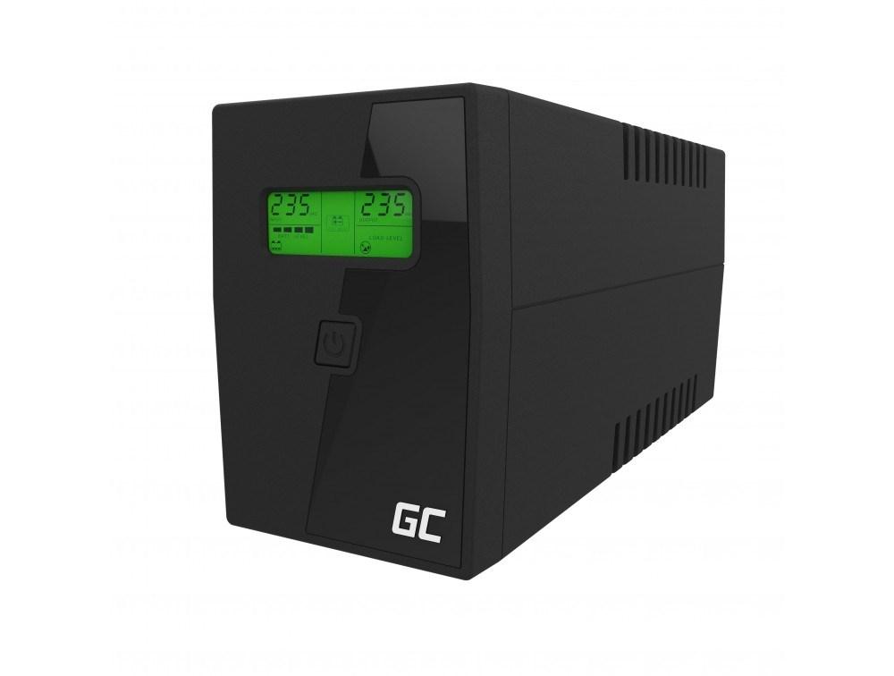 UPS strømforsyning – Green Cell Line-Interactive 0,6 kVA / 360 W med LCD og 2 Schuko