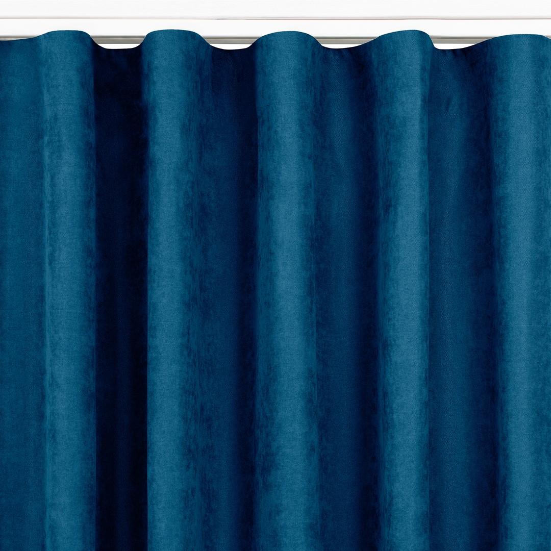 Mørklægningsgardin med wavebånd 7 cm - HOMEDE MILANA, indigo, 220×300 cm