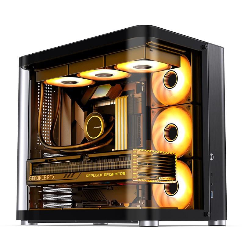 PC kabinet Jonsbo TK-2 2.0 Midi-Tower med hærdet glas – sort billede