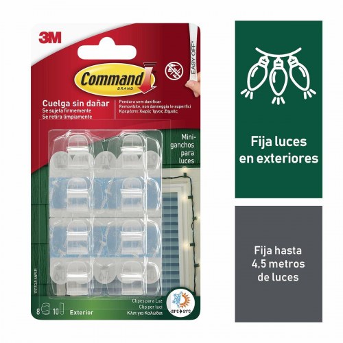 Selvklæbende kroge 3M Command - gennemsigtig plastik (8 stk)
