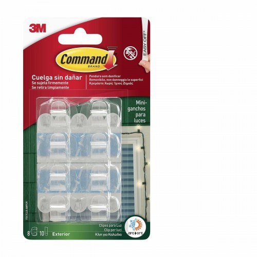 Selvklæbende kroge 3M Command - gennemsigtig plastik (8 stk)