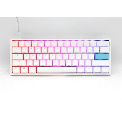 Mekanisk gaming-tastatur Ducky 60 % USB-C QWERTZ (hvid, RGB)