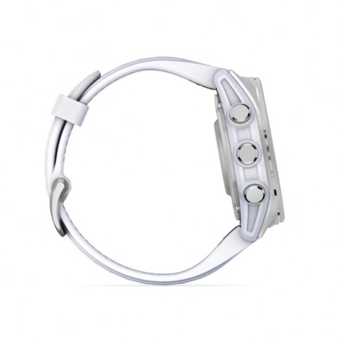 Sportsur Garmin Fenix 8 – 43 mm AMOLED, sølv/hvid, GPS & Wi‑Fi