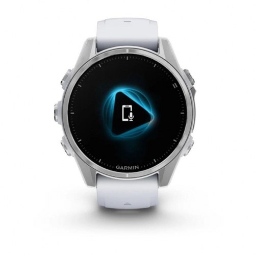 Sportsur Garmin Fenix 8 – 43 mm AMOLED, sølv/hvid, GPS & Wi‑Fi
