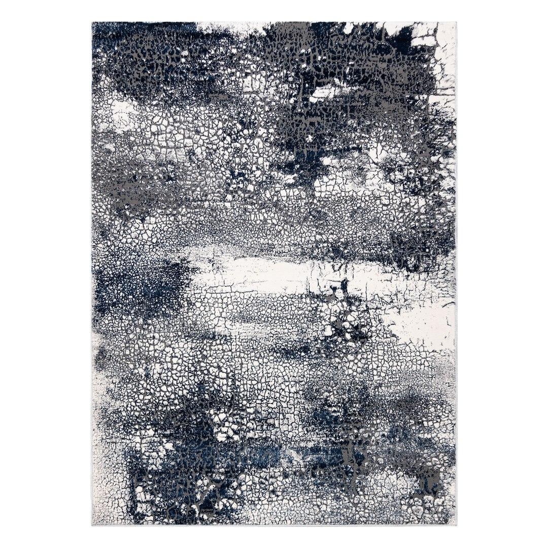 Gulvtæppe Hakano Welli Abstract 4 - creme/marine/grå 140×190 cm